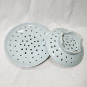 Crown Shaped Ceramics Tray Korea Traditional Porcelain Plate Perfect for dumplings, Rice Cakes, Pork belly, Pork cutlet Which are very good to remove the oil.