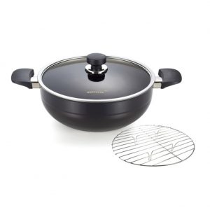 Happycall IH Party Wok 28cm with Glass Lid