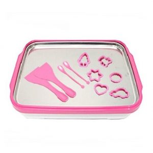 Ice Cream Maker Ice Pan with Iron Plate Square Type,Ice Cream Time Pan Desserts Frozen Yogurt Sorbet Family Fun