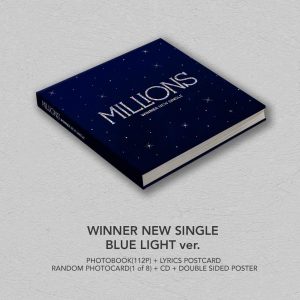 YG Winner – Millions [Blue Light ver.] CD+Photobook+Lyrics Postcard+Photocard+Double-Side Poster+Extra Photocards Set