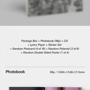 Blackpink Rose -R- 1st Solo Single Album CD+1p Double Sided Poster+98p PhotoBook+Lyrics Paer+Sticker+4p Postcard+2p Polaroid+Message PhotoCard Set+Tracking Kpop Sealed