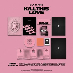 YG Blackpink – [Kill This Love – Pink Ver.] (2ND Mini Album) CD + Photobook + Photo zine + Lyrics + Postcard+Polaroid Photocard +Sticker Set + Folded Poster (Double Side photocard & Key Ring)