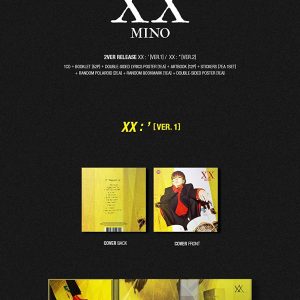 YG Song MIN HO MINO – XX [ver.1+2 Set] (1st Solo Album) 2CD+Photobook+Art Book+Stickers+1 Double-Sided Folded Poster+Extra Photocards Set