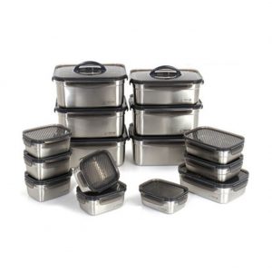 Kitchen Art Stainless Steel Sealed Storage Container Set 19 pieces for Storing Kimchi through Side Dish Vegetable