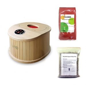 NADY Happy Body Far-infrared Foot, Underbody Sauna & Dry machine Health Spa & therapy with TULGIGS Foot bath Gown (Assorted Color) + Tulgigs Mugwort 500g (17Oz) 220V