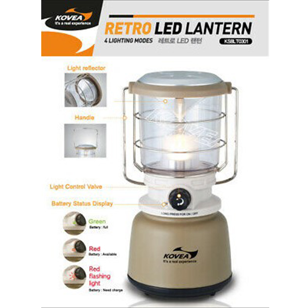 Kovea Retro Led Camping Lantern Max 1000 Lumen, 4 Mode,Brightness ...