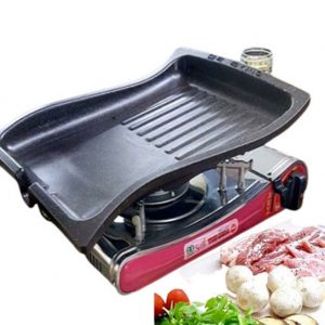 TULGIGS Multi-Use BBQ Grill Pan, Indoor & Outdoor Nonstick Aluminum Die Casting For Roasting Pork Belly Korean Samgyeopsal, Fish Barbeque 16.5″ x 13.7″ x 3.1″ Made in Korea