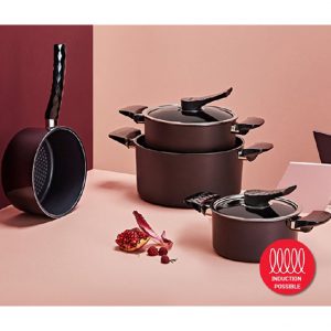 Happycall IH Pressuer Vacuum Pot 9-Piece Set, Pressure Stockpot, Induction Capable, Stainless Steel Lid, Cookware Set (Single Handle 18cm, Both Handle 16cm,20cm + Stock Pot 24cm)