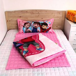 Kongsuni Child Size Cotton Thin Wadding Bedding Comforter Set (Quilt +Pad + Pillow) Bedclothes Quilt Kongsuni TV Animation Cartoon Character Thin Padding for Kids