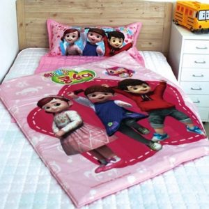 Kongsuni Child Size Cotton Thin Wadding Bedding Comforter Set (Quilt +Pad + Pillow) Bedclothes Quilt Kongsuni TV Animation Cartoon Character Thin Padding for Kids