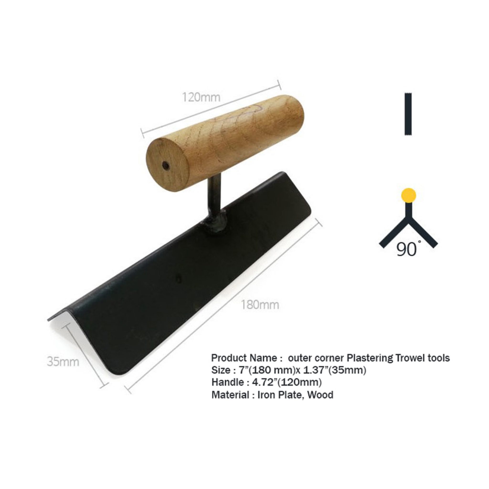 A pair of inner and outer corner Plastering Trowel tools, inner corner ...