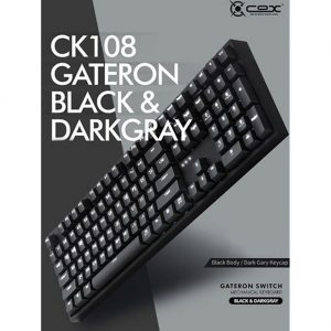 [COX] CK108 Gateron Mechanical Keyboard (Black – Green switch),Korean & English