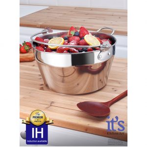 [KITCHENART] Stainless Steel IH Jam Pot 9L W/ Lid ,Stock Pot 11.1″(30cm) For Boiling Water Sterilization Baby Bottle