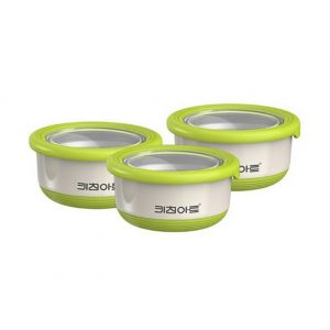 Kichen Art Lafal Stainless Airtight Container 3piece Set Refrigerator Side dish