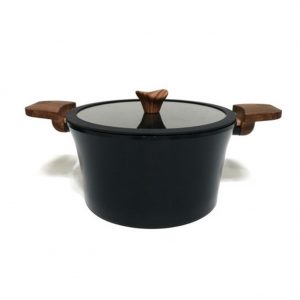 Kitchenart Ottimo Induction Ceramic Cookware Both Hands Stock Pot with Lid 9.4″(24cm)