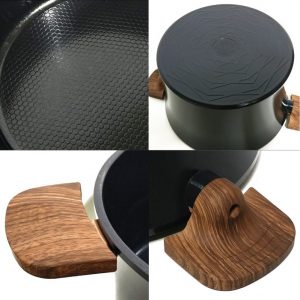 Kitchenart Ottimo Induction Ceramic Cookware Both Hands Stock Pot with Lid 9.4″(24cm)