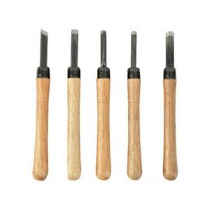 CHISEL graver Forged Steel FLAT ROUND Wood Carving Tools w/ Case korea