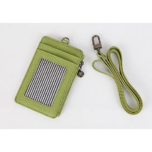 FROMb MELON Cowhide Genuine Leather ID Card Badge Holder