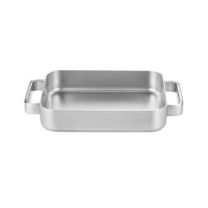 Rectangular 5 PLY Stainless Steel Griddle Pan for IH Gas BBQ Grills, W 11.4″ x H 9.44″ x D 2.36″cm Korea