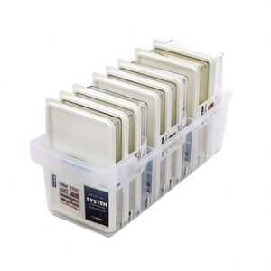 Refrigerator Organizer Low Tray Stand + Small Container Unit No.1 6p + No.2 2p Set