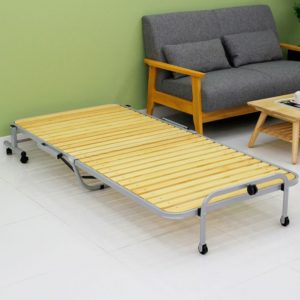 Iris Foldable Wood Bed for Solid Portable Office Rollaway Bed,Good For Outdoor Camping