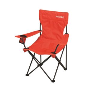 Folding Camping Chair, High Back Lightweight Camp Chair KECU9CS-02  Side Pocket , Compact & Heavy Duty for Outdoor, Picnic, Festival, Hiking, Backpacking, Sunset Red Color