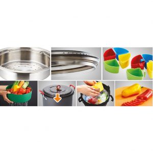 System Cookware II 7-8 KECT9PK-02, Coppell Portable Pots & Pans for Outdoor Camping Stainless 3 Ply Cookware Kopel for 7-8 People