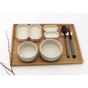 Korea Traditional Porcelain  Rice bowl set(8p) For Eating alone, Solitary meal,Cream White Color
