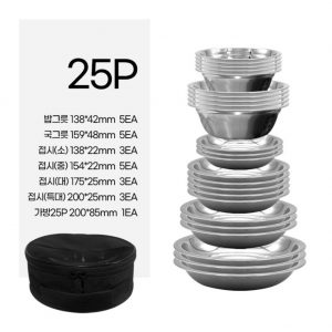 Outdoor Camping Dinnerware Set,Stainless Steel Plates and Bowls Camping Set ,Stainless 304 for Camping, Hiking, Beach, Outdoor Use