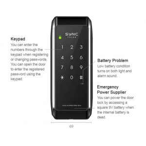 H-GANG GUARDIAN Digital Door SYNC TR100  k Keyless Electronic Security Entry Password