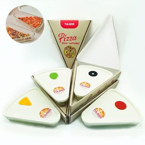Reusable Pizza Slice Container Storage, Tray and Saver to Organize & Save Space with BPA-Free Microwavable Heat & Shock Resistant Tempered Glass Material,Eco-friendly Silicone Material Lid