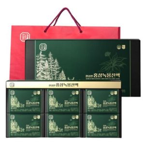 【6年 紅参 鹿茸】韓蔘人 紅参鹿茸エキス KOREAN RED GINSENG CERVI PARVUM CORUN TONIC 60ml x 30個(総容量 1800ml) + ショッピングバッグ 両親へのお土産健康の紅参ギフトセット 韓国紅参と韓国鹿茸使用【送料無料】【韓国製】