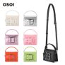 OSOI BELTED BROCLE MICRO BAG Korean Brand – Women Mini Purse Bag Mini Top Handle Clutch Crossbody Handbag Mini Cute Purse Lipstick Bag Ladies Accessories Gift